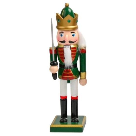 Imagem de Boneco quebra nozes natalino madeira com espada - 25cm