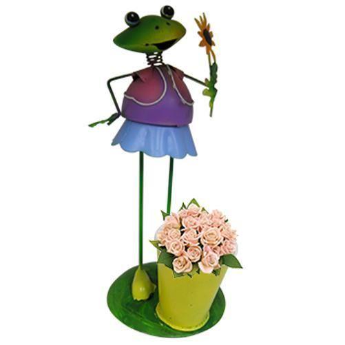 Imagem de Boneco Sapo Balde De Flor Enfeite Decoraçao Jardim Flores