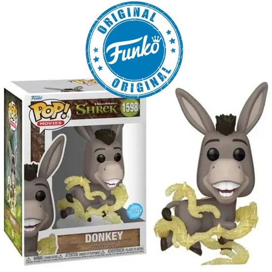 Imagem de Boneco Shrek Donkey Burro Glitter Pop Funko 1598 - 889698811729