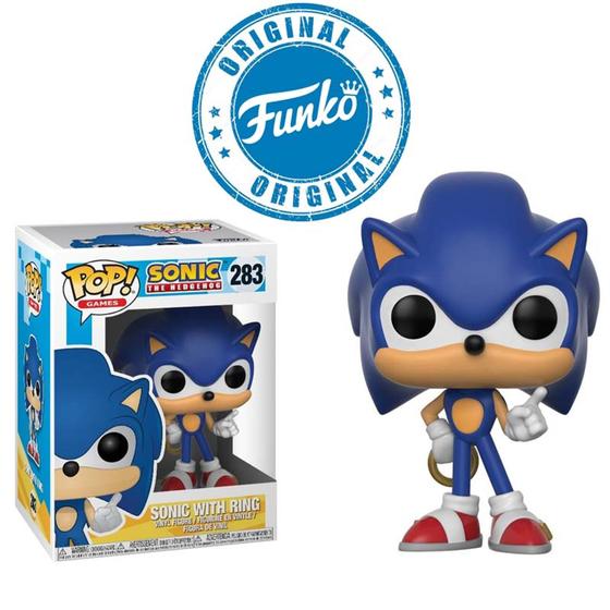 Imagem de Boneco Sonic The Hedgehog Com Ring Pop Funko 283 - 889698201469