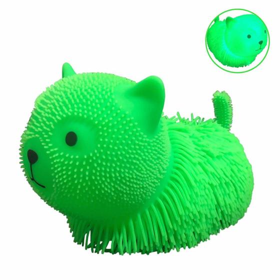 Imagem de Boneco Squish Anti Stress Gato Brinquedo De Apertar Com Luz Led