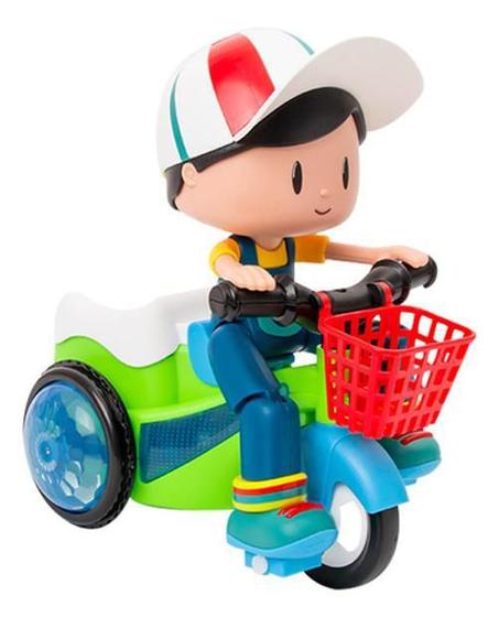 Imagem de Boneco Stunt Bicycle Alegria Total YIJUN Verde 3 anos