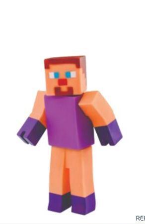 Imagem de Boneco super blocks articulado roxo na caixa