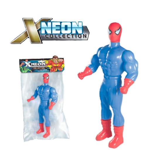 Imagem de Boneco Super X Neon Spider Azul de ação Infantil Grande