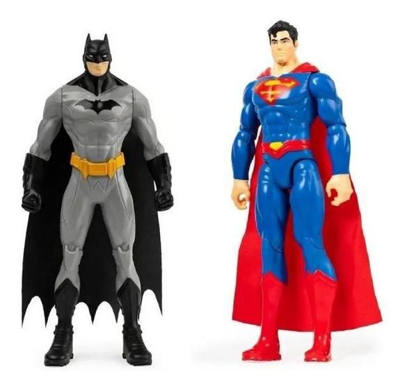 Imagem de Boneco Superman E Boneco Batman Kit Liga Da Justiça Dc Heroi