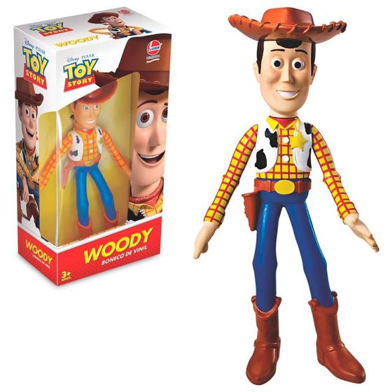 Imagem de Boneco Toy Story Xerife Cowboy Woody Brinquedo Infantil Articulado Em Vinil 17cm Filme Disney
