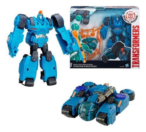 Imagem de Boneco Transformers Overload + Backpack escala Deluxe Caixa RID Robots in Disguise Hasbro