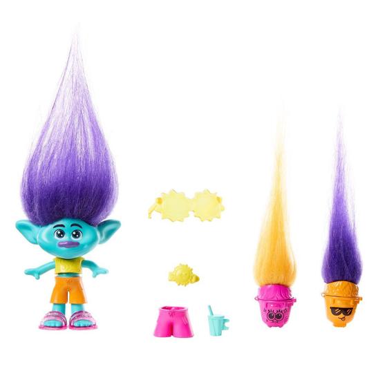 Imagem de Boneco Trolls Hair Pops Mini Branch 7cm C/ Acessórios Mattel HNF12