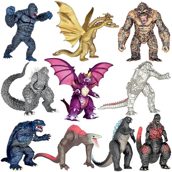 Imagem de Bonecos de Ação Godzilla vs Kong - Conjunto Exclusivo com 10 Figuras Articuladas