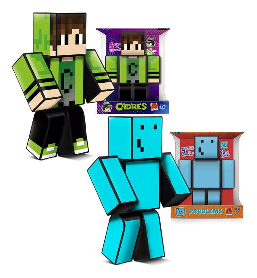 Imagem de Bonecos do jogo Minecraft Problems e Cadres 25 cm kit com 2