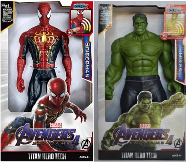 Imagem de Bonecos Homem Aranha e Hulk Avengers 30cm 2 Unidades