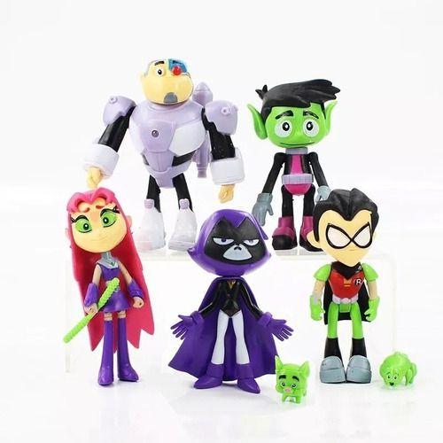 Bonecos Jovens Titãs Teen Titans Robin Mutano Cyborg Ravena ...