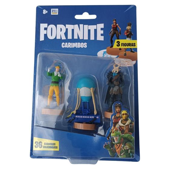 Imagem de Bonecos Miniatura Fortnite Coleção Com Kit 3 Carimbos 2063