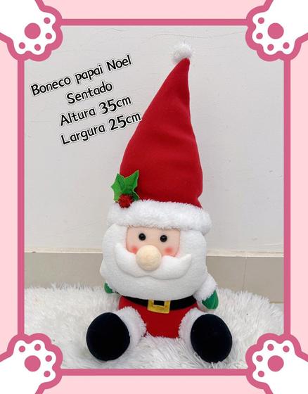 Imagem de Bonecos Papai Noel Sentado (35cmX25cm)  Decoração  Casa