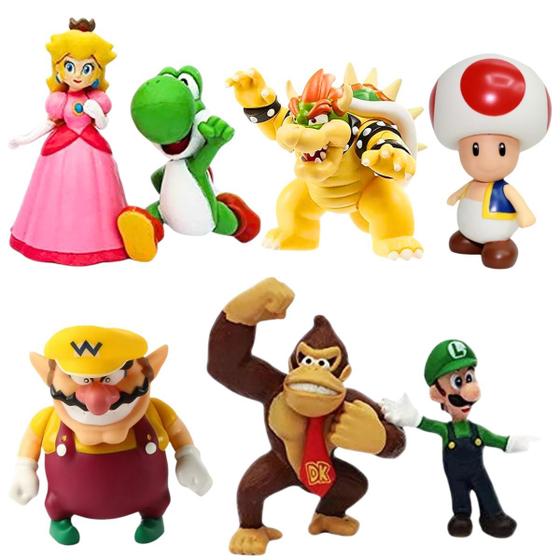 Imagem de Bonecos Super Mario Bros Action Figure Yoshi Luigi Cogumelo