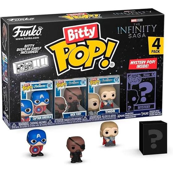 Imagem de Bonecos The Infinity Saga - Coleção Funko Bitty POP! Mistério 4-Pack