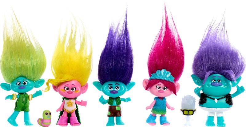 Imagem de Bonecos Trolls Mattel DreamWorks - Kit com 5 Mini Figuras