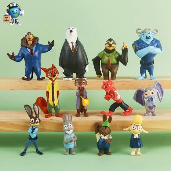 Bonecos Zootopia Kit com 12 Unidades Figura Infantil Colecionáveis ...