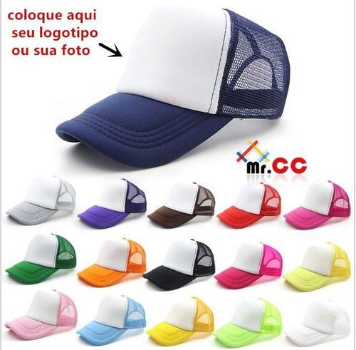 Imagem de Bonés Trucker Liso Aba Curva Sublimação Personalização Tela