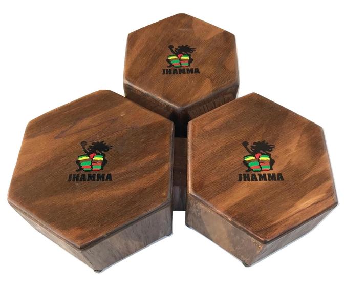 Imagem de Bongô Cajon Triplo Jhamma Percussões Rustic