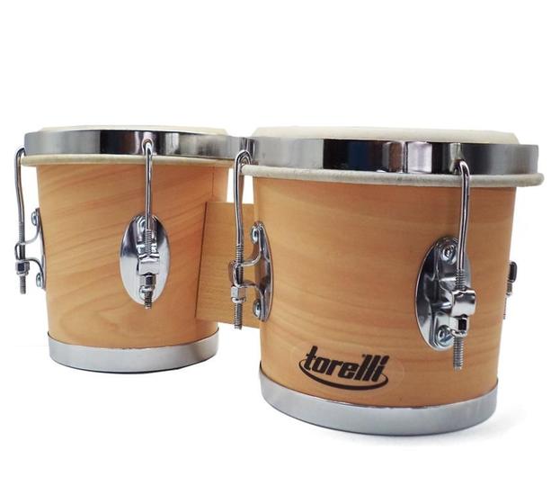 Imagem de Bongo De Madeira 7x8 Com Pele Animal Torelli Tb011