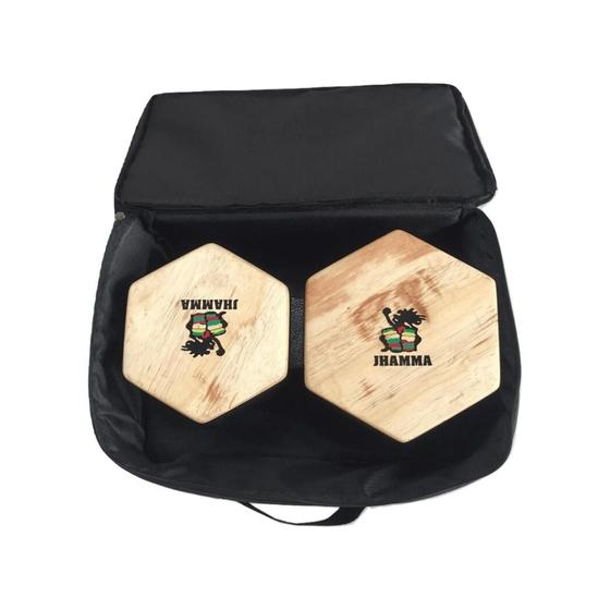 Imagem de Bongô Hexagonal + Bag De Transporte Jhamma Percussões Black