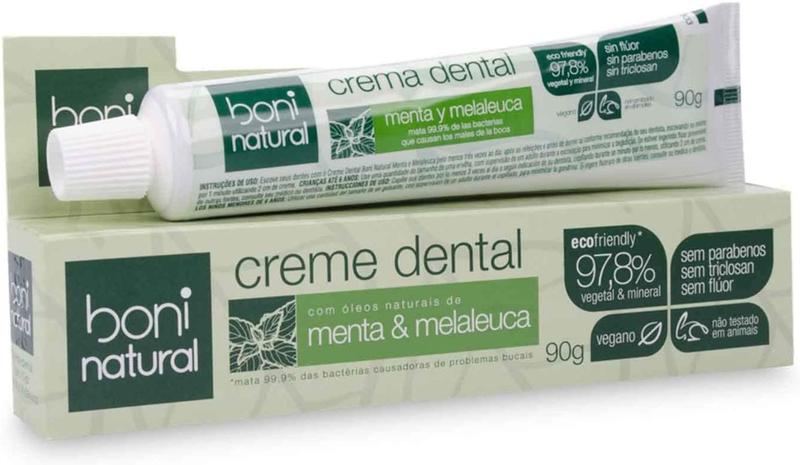 Boni Natural creme dental menta e melaleuca vegano Menor preço em Boni Natural creme dental menta e melaleuca vegano