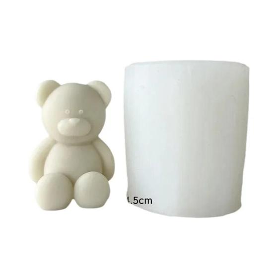 Imagem de Bonito Dos Desenhos Animados 3d Urso Silicone Vela Molde Resina Gesso Cubo De Gelo Molde De