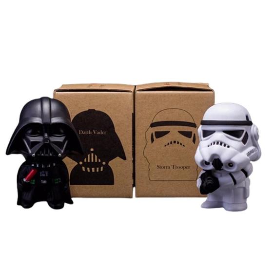 Imagem de Bonito Star Wars Darth Vader E Storm Trooper 10cm Figuras De Ação Kawaii Conjunto De 2 Peças