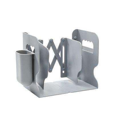 Imagem de Bookends ajustável com porta-caneta alunos porta-arquivos porta-arquivos do porta-arquivos organizador do estande do escritório Bookends