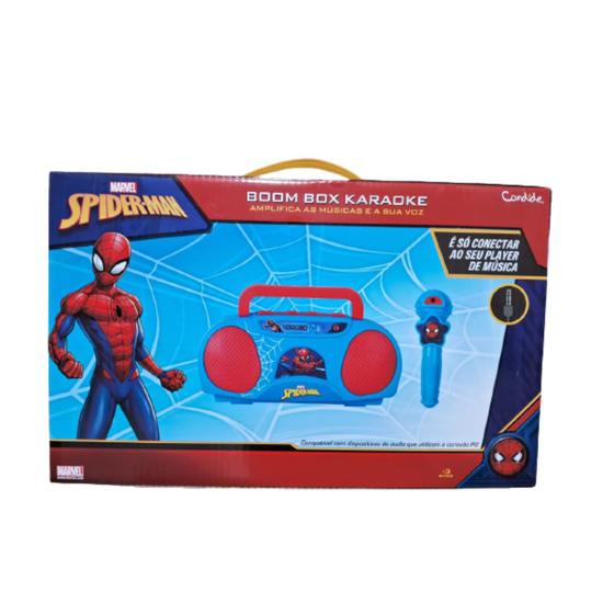 Boom Box Karaoke c/ Microfone Musical Infantil Homem Aranha Menor preço em Boom Box Karaoke c/ Microfone Musical Infantil Homem Aranha