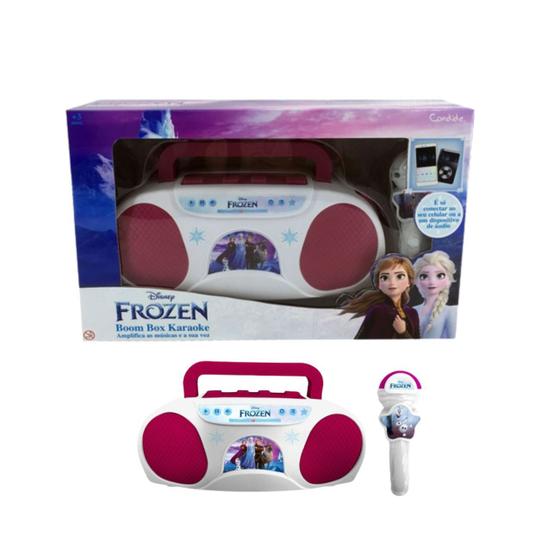 Imagem de Boom Box Karaoke Com Microfone Musical Infantil Princesa Frozen