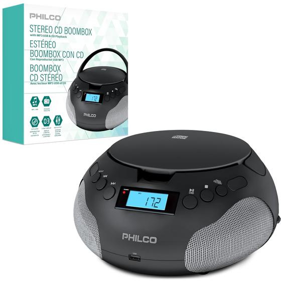 Imagem de Boombox Portátil PHILCO com Leitor de CD e MP3