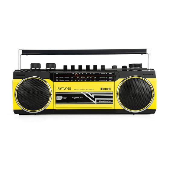 Imagem de Boombox Retro Riptunes com Bluetooth, USB e SD - Amarelo