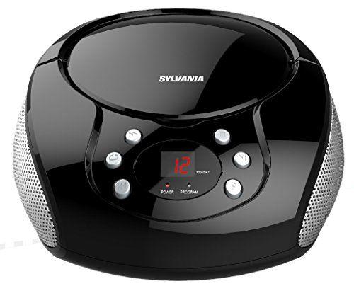 Imagem de Boombox Sylvania com rádio AM/FM portátil Preto