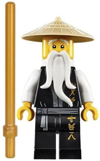 Imagem de Booster Bricks Lego Ninjago Sensei Wu Minifigure - Legado com Cajado de Ouro e Roupa Preto Minifig