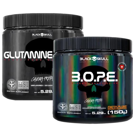 Imagem de Bope Pré Treino 150g + Glutamina Turbo 150g Black Skull