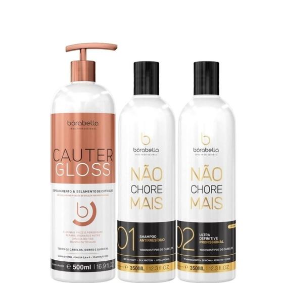 Imagem de Borabella Cauter Gloss 500ml + Kit Não Chore Mais 2x350ml