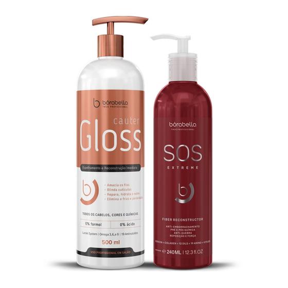 Imagem de Borabella Cauter Gloss Espelhamento - 500ml + SOS Extreme 240ml