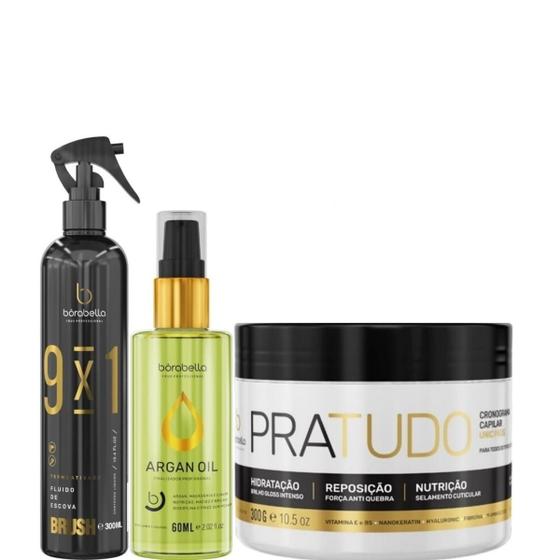 Imagem de Borabella Fluido Brush 300ml + Argan 60ml + Pratudo 300g