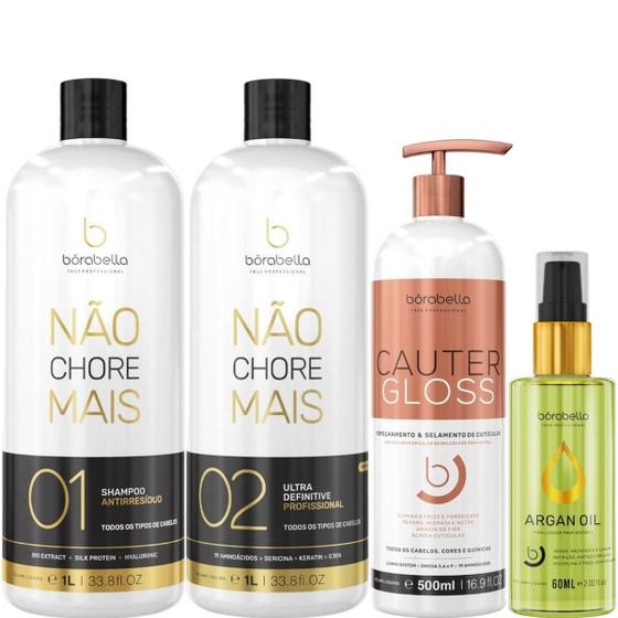 Imagem de Borabella Kit Não Chore 1L + Cauter 500ml + Argan 60ml