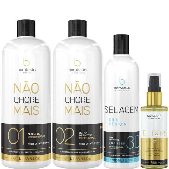 Imagem de Borabella Kit Não Chore 2x1L + Selagem 350ml + Elixir