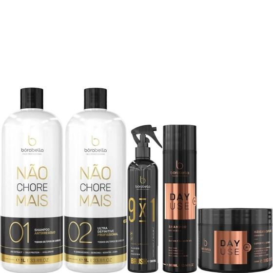 Imagem de Borabella Kit Não Chore Mais  1L + Fluido + Kit Day Use 3x300ml