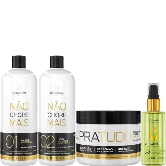 Imagem de Borabella Kit Não Chore Mais 1L + Pratudo 300g + Argan 60ml