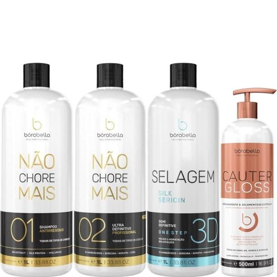 Imagem de Borabella Kit Não Chore + Selagem 3x1L + Cauter 500ml