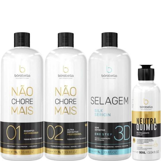 Imagem de Borabella Kit Não Chore + Selagem 3x1L+ NeutraQuimic 90ml