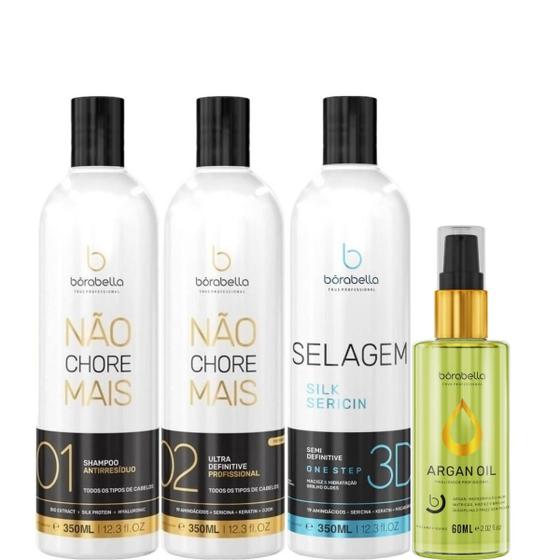 Imagem de Borabella Kit Não Chore + Selagem 3x350ml + Argan 60ml