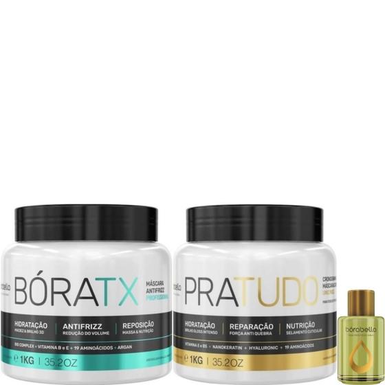 Imagem de Borabella Máscara Bóratx + Pratudo 2x1kg + Óleo de Argan 7ml