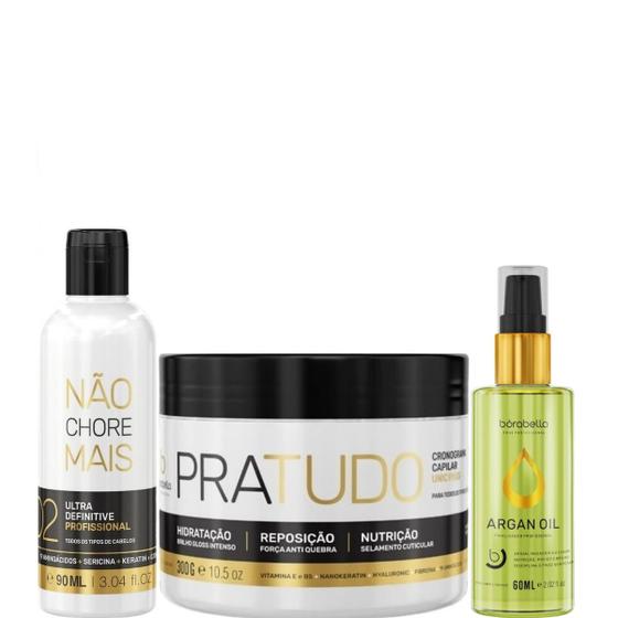 Imagem de Borabella Não Chore 90ml + Pratudo 300g + Óleo Argan 60ml