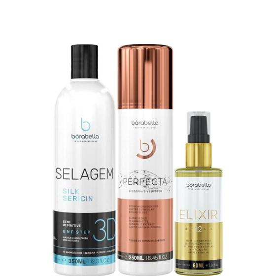 Imagem de Borabella Selagem 3D 350ml + Perfecta 250ml + Elixir 60ml